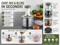 ProPush Manual Food Chopper | 800ml Vegetable & Fruit Cutter