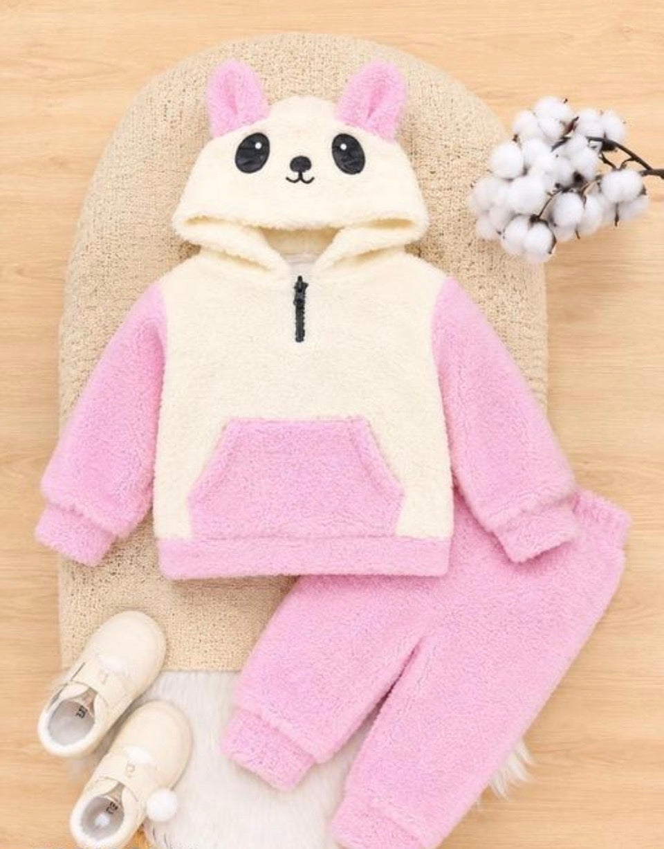 SnugglePanda Premium Fleece Baby Hoodie Set | Classic Black