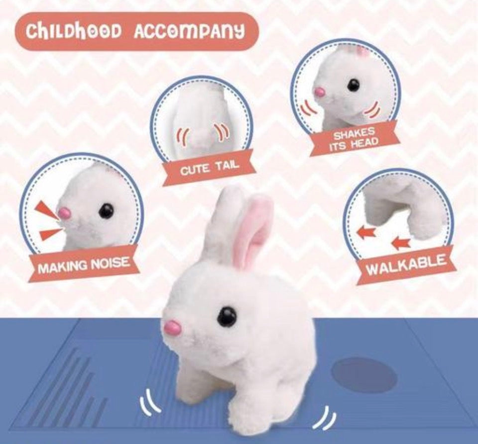 Walking & Jumping Bunny Toy with Sound | Interactive Plush Rabbit for Kids (3+ Years)